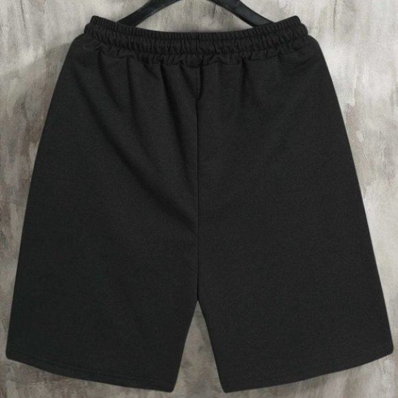 Black Casual Men's Color Block Shorts - Picture 2 of 6